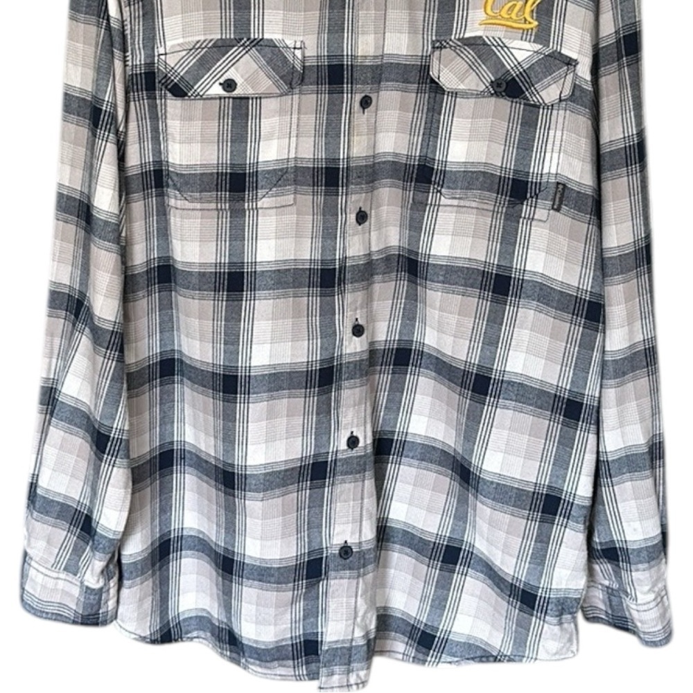 COLUMBIA‎ CAL Bears Collegiate Plaid Flannel Shirt Long Sleeve Cotton Casual XL - Picture 3 of 14